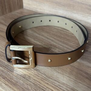 Michael Kors Brown and Gold Studded Women’s Belt SZ M